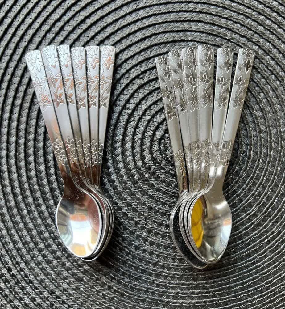 قاشق چایی خوری 6 عددی گلدار
